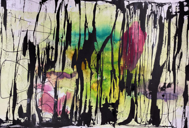 Filtered view, 2022 watercolour and ink on paper 70x100
